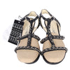 Lambskin Gladiator Chain Sandals 36.5 Black