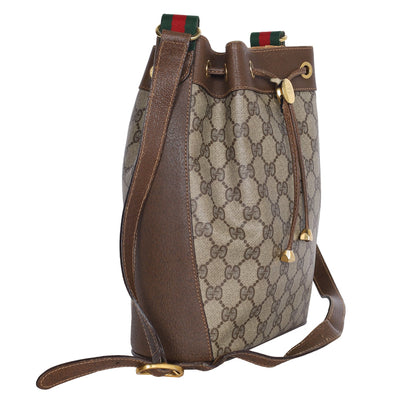 GG Supreme Web Canvas Bucket Shoulder Bag