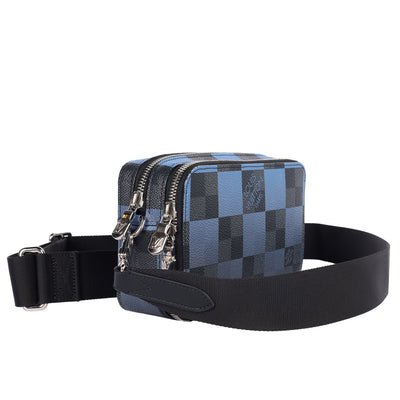 Giant Damier Graphite Alpha Wearable Wallet Navy