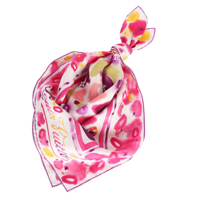 Silk Monogram Watercolor Square Scarf Multicolor