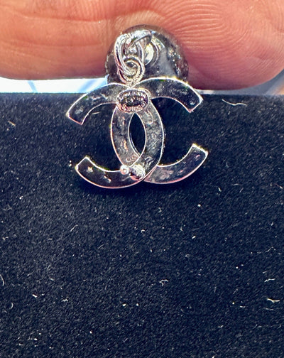 Pearl Rhinestone Dangle Pierced Earrings