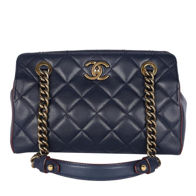 Leather Quilted Cambon Shoulder Bag