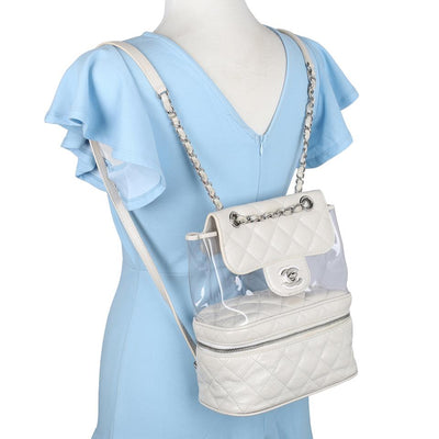 Zip Around Front Flap Backpack Quilted Leather