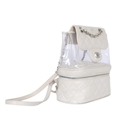 Zip Around Front Flap Backpack Quilted Leather