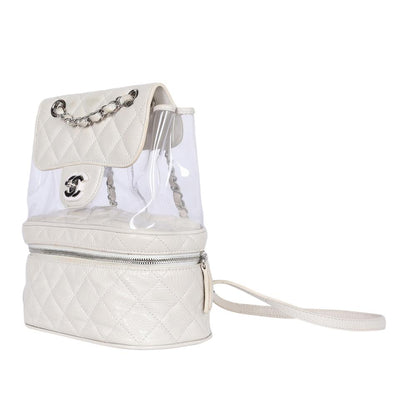 Zip Around Front Flap Backpack Quilted Leather