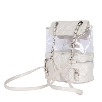 Zip Around Front Flap Backpack Quilted Leather