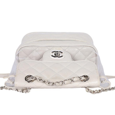 Zip Around Front Flap Backpack Quilted Leather