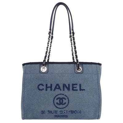 Sequin Canvas Leather Deauville Tote