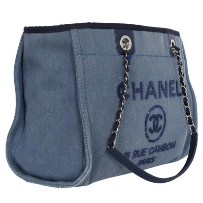 Sequin Canvas Leather Deauville Tote