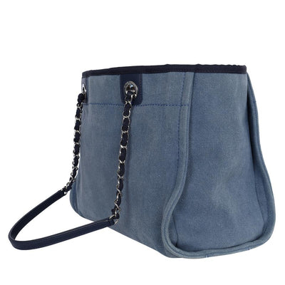 Sequin Canvas Leather Deauville Tote