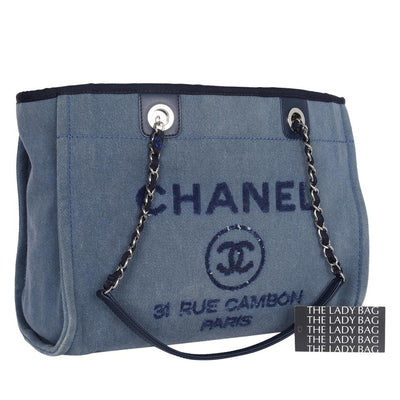 Sequin Canvas Leather Deauville Tote