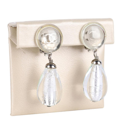 Silver Drop Clip Earrings