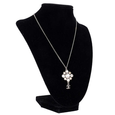 Rhinestone Silver Dangle Necklace ( Replica Sunglasses Pre-owned)