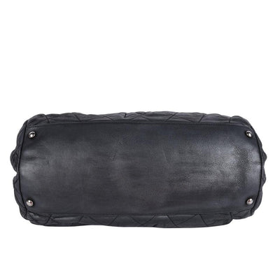 Iridescent Calfskin Chic Quilted Bowling Bag