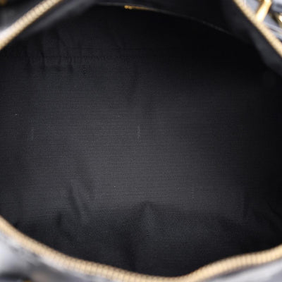 Striped Weekend Travel Duffle Bag Black