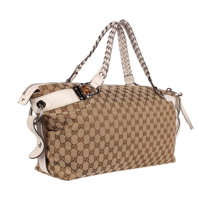 GG Bamboo Leather Satchel Bag