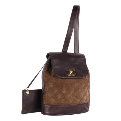 Slingback Backpack Suede Leather