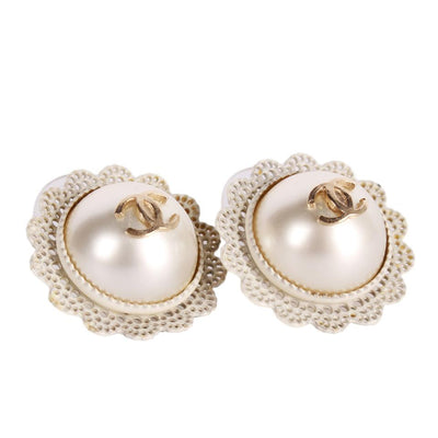 CC Pearl Flower Pierced Earrings