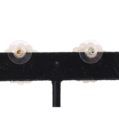 CC Pearl Flower Pierced Earrings