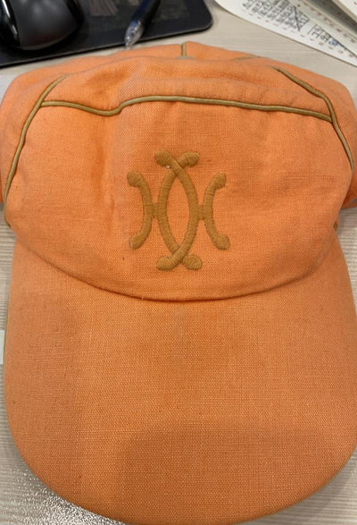 Orange Linen Baseball Cap Hat