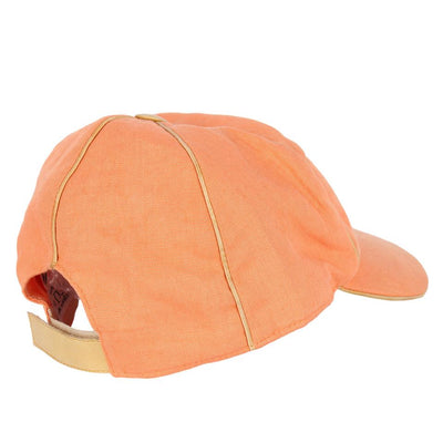 Orange Linen Baseball Cap Hat
