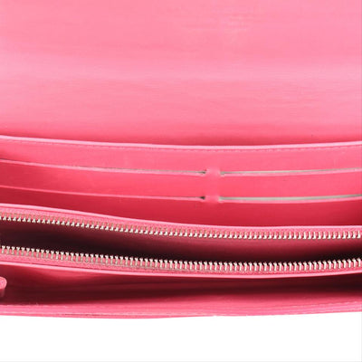 Pink Sarah Vernis Leather Wallet)