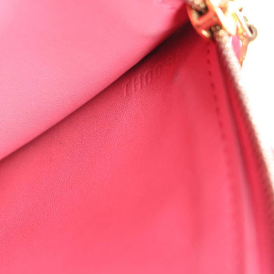 Pink Sarah Vernis Leather Wallet)