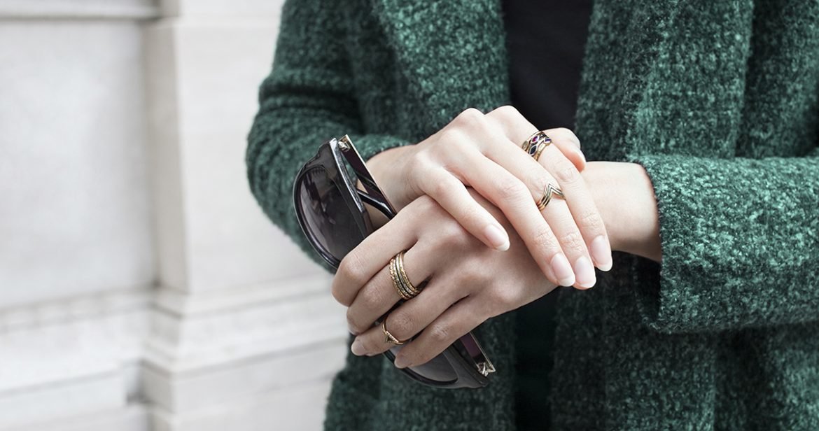Stackable Rings with Green Jacket